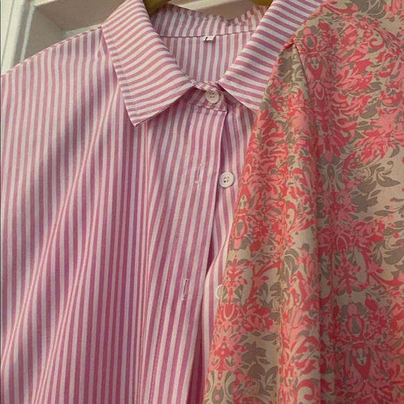 Pink and Red Patterned Blouse Set - Picture 3 of 4